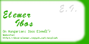 elemer ibos business card